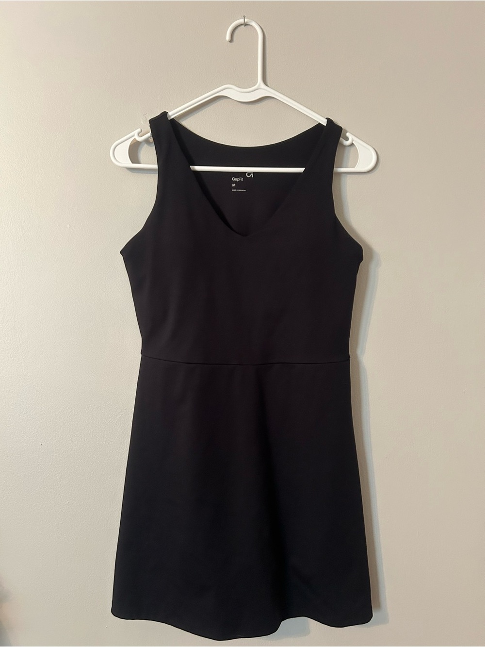 Black V-Neck Athletic Dress with built in shorts